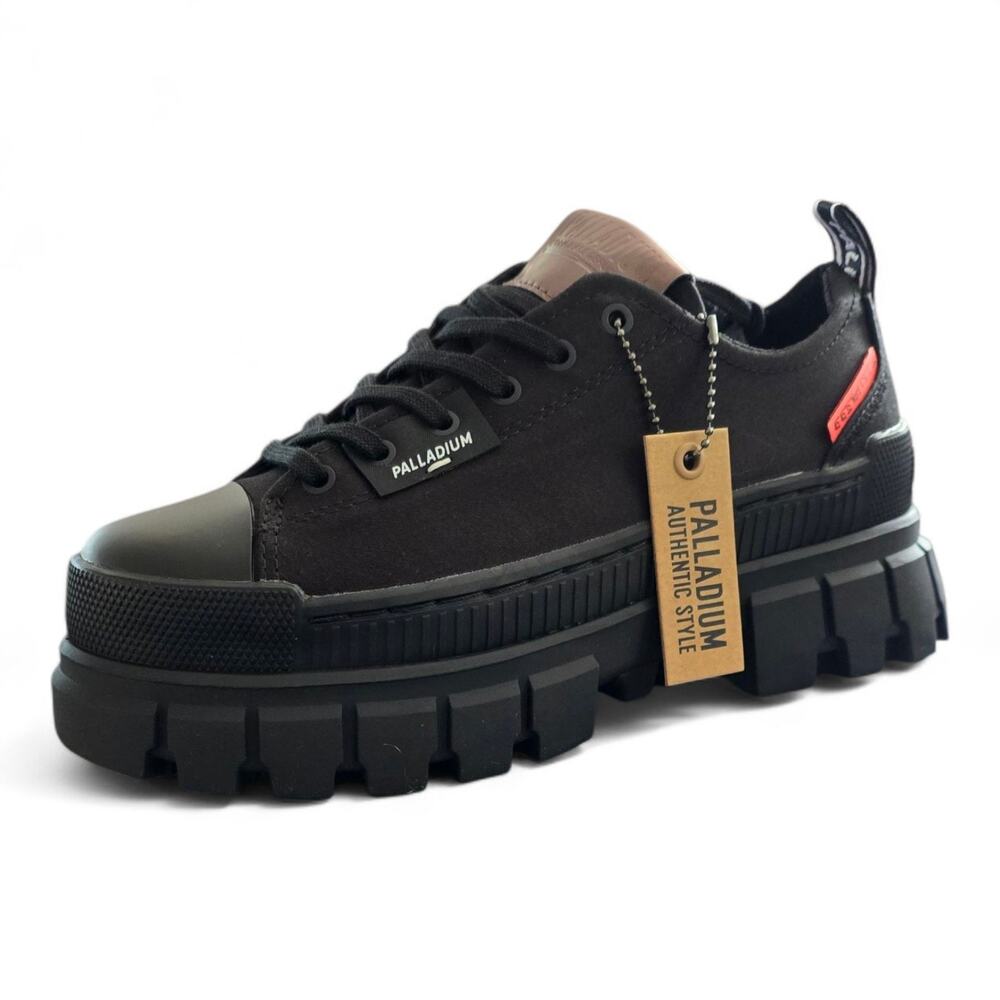 Palladium Revolt Lo TX Women’s 7.5 Black/Black Platform Sneakers NIB Chunky Sole